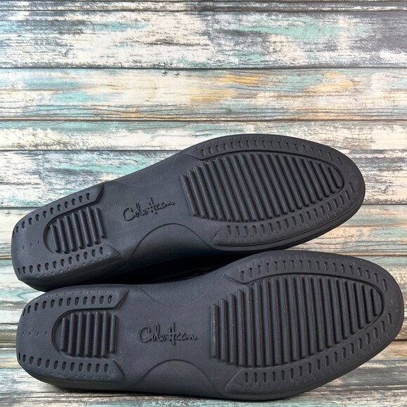 Cole Haan Tassel Loafers Shoes Mens Sz 9.5M Black Brown Leather Moc Toe Slip On. - Picture 6 of 10